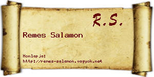 Remes Salamon névjegykártya